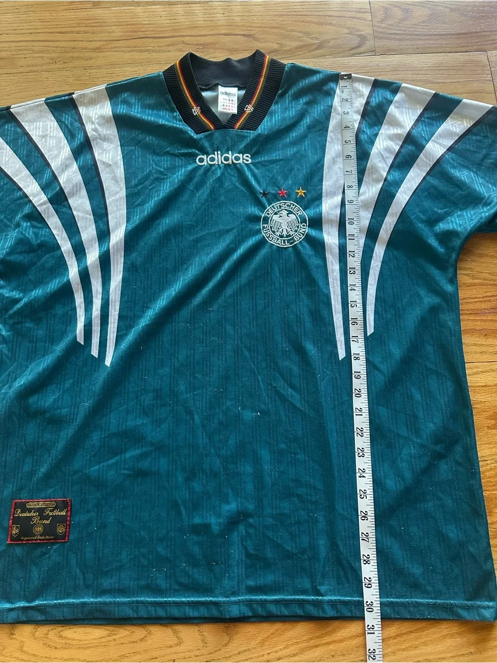 VINTAGE ADIDAS GERMANY 1996-1998 AWAY FOOTBALL SOCCER JERSEY  RETRO  MEN’S  XXL